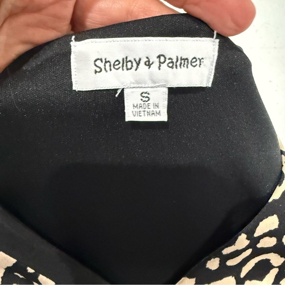 Shelby & Palmer Asymmetrical Dress Side Tie Animal Print Black/Tan Women’s Sz S - Picture 11 of 13